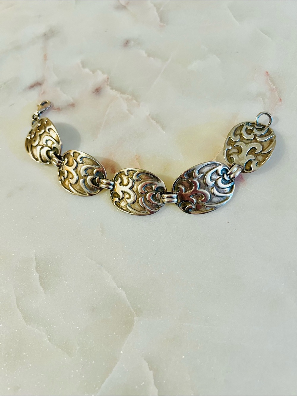 Silpada "Circle of Friends/Waves" Sterling Silver 925 Panel Link Bracelet B1700
